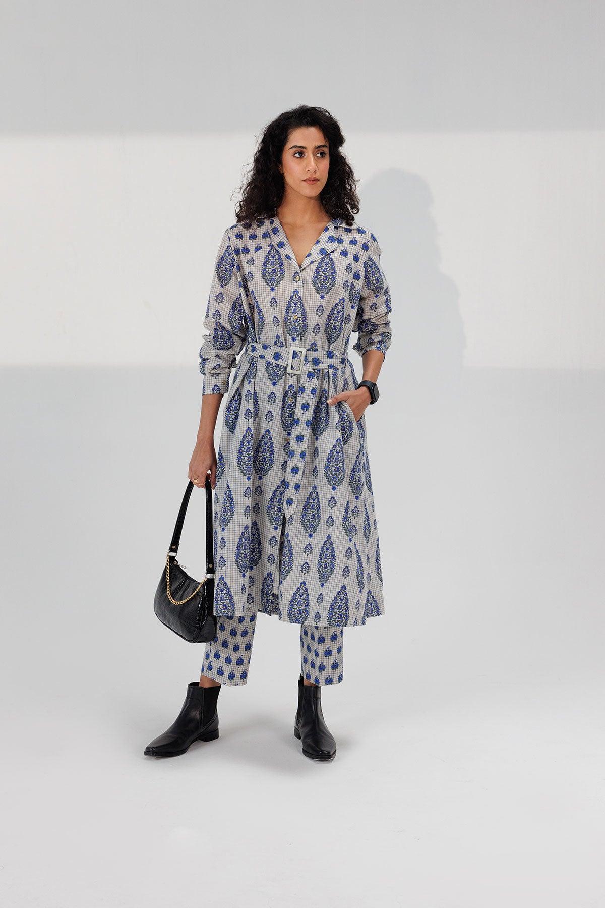 Blue Print Shirt Jacket - I AM BLVD