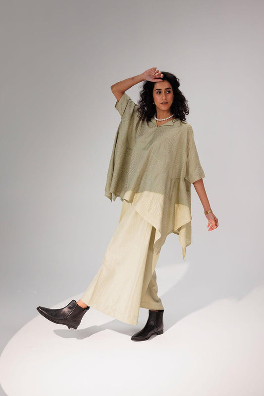 Geometric Cording Satin Shirt - I AM BLVD