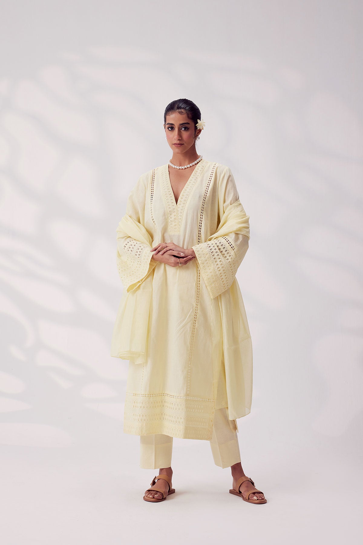 Cotton Salwar Suit Pale Yellow