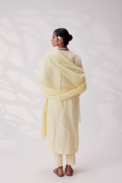 Cotton Salwar Suit Pale Yellow