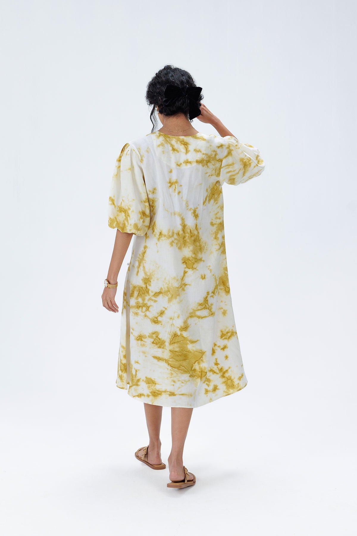 Marble Dyed Hemp Midi Dress - I AM BLVD