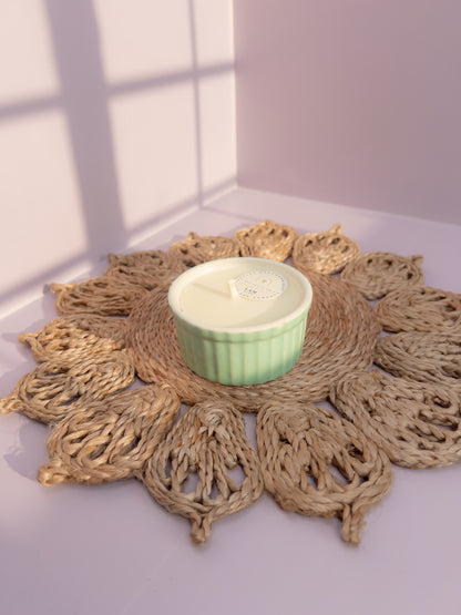 Fluted Ceramin Cup Candle