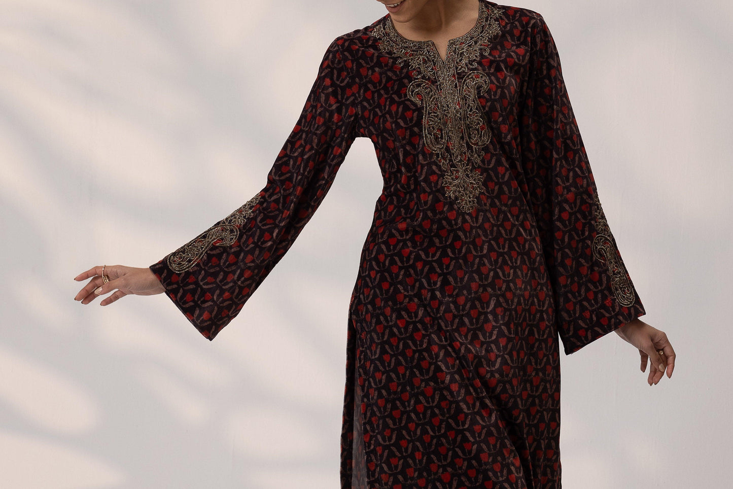 The "Royal Bloom" Black Velvet Salwar - I AM BLVD