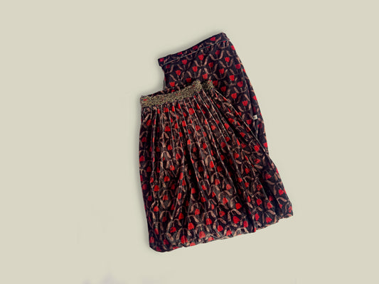 Royal bloom Velvet Pants - I AM BLVD