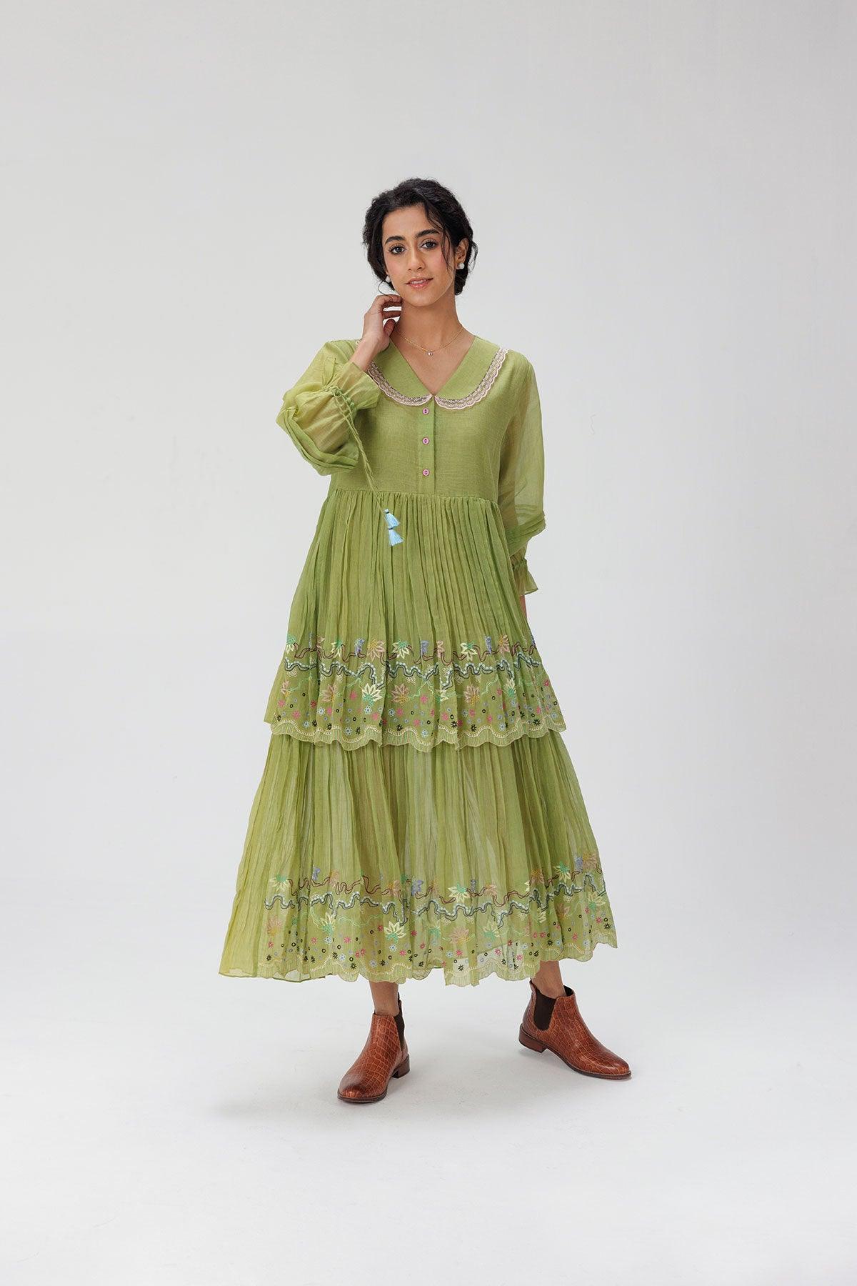 Chanderi Midi Dress - I AM BLVD