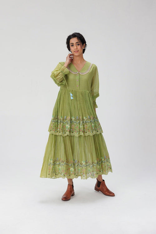 Chanderi Midi Dress - I AM BLVD