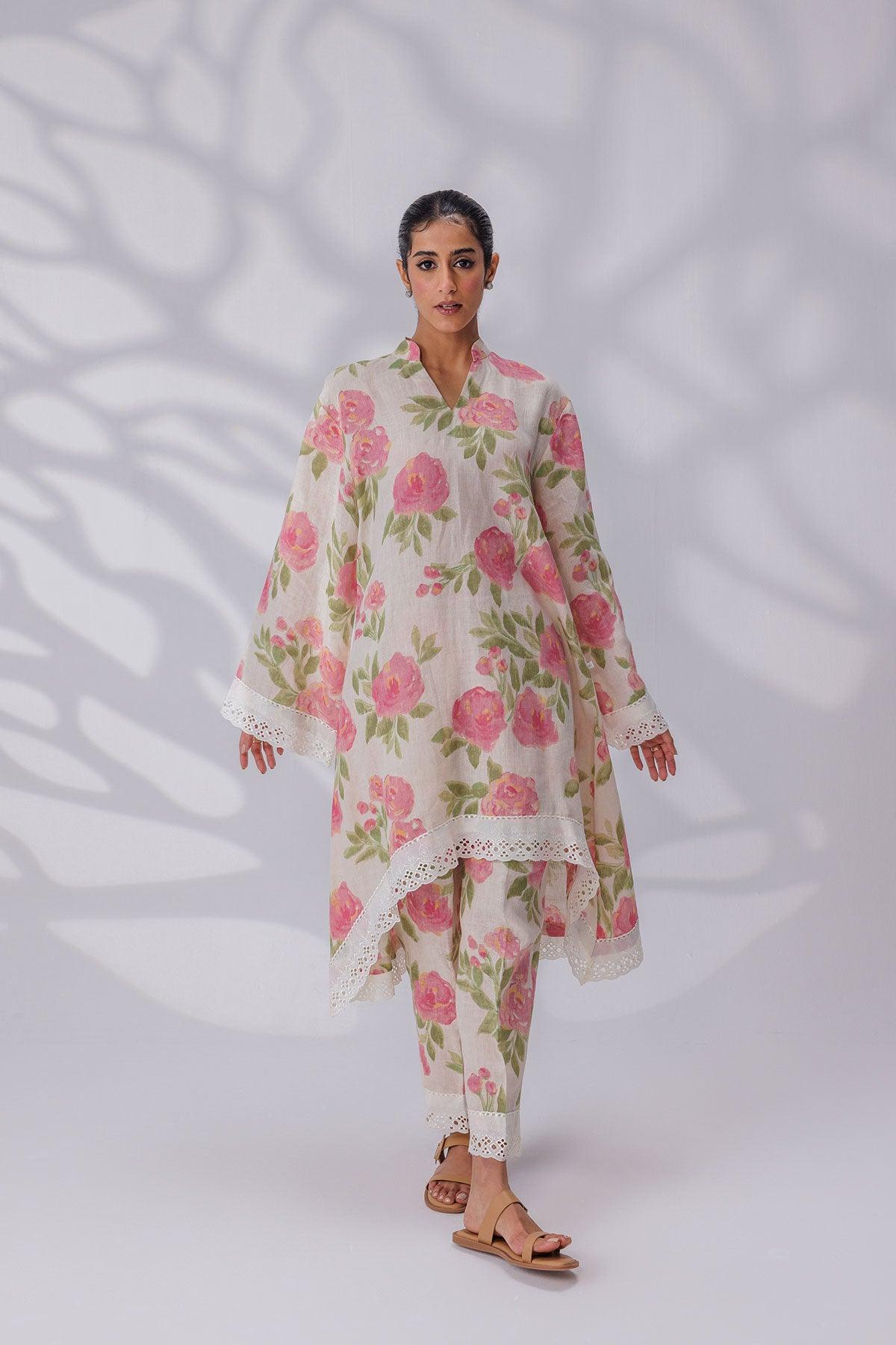 English Rose Linen Co-ord Set - I AM BLVD