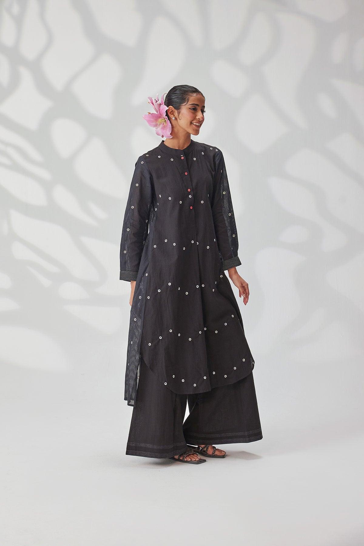 Pleated Back Salwar With Wide Pants - I AM BLVD