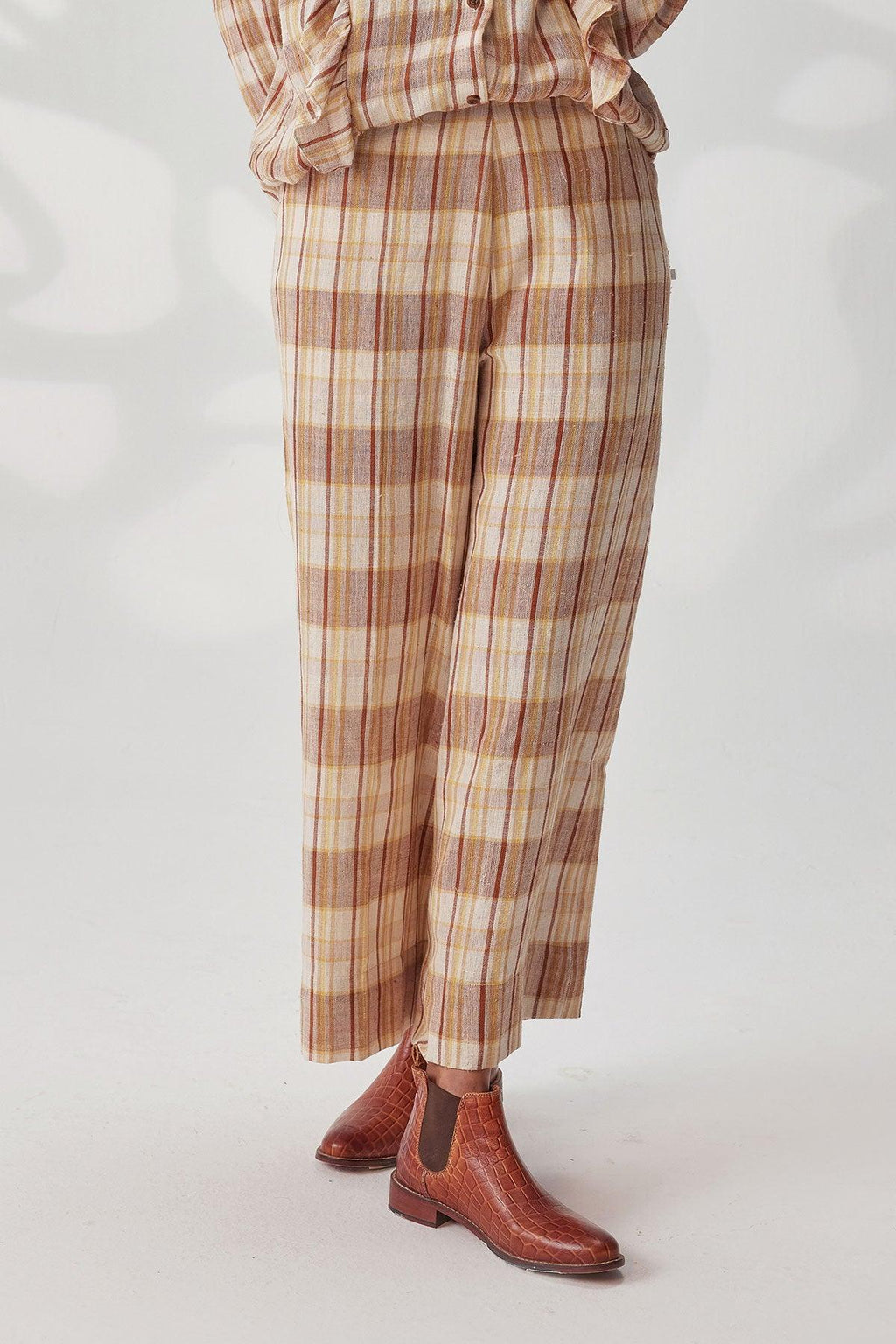 Handloom Organic Cotton Palazzo Pants - I AM BLVD