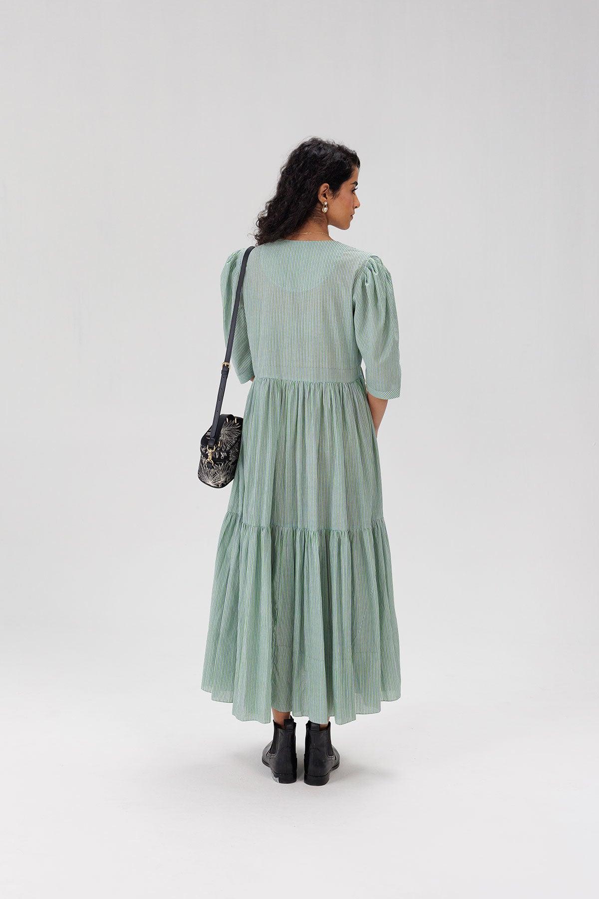 Striped Cotton Maxi Dress - I AM BLVD