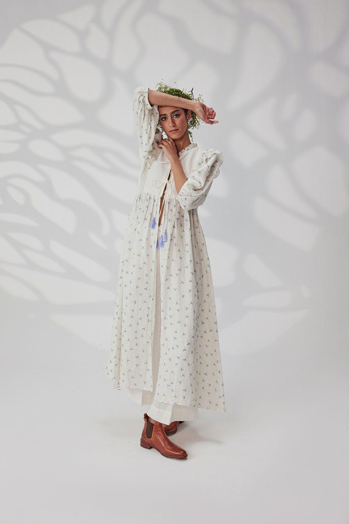 The "Violet Bloom" Linen Maxi Jacket - I AM BLVD