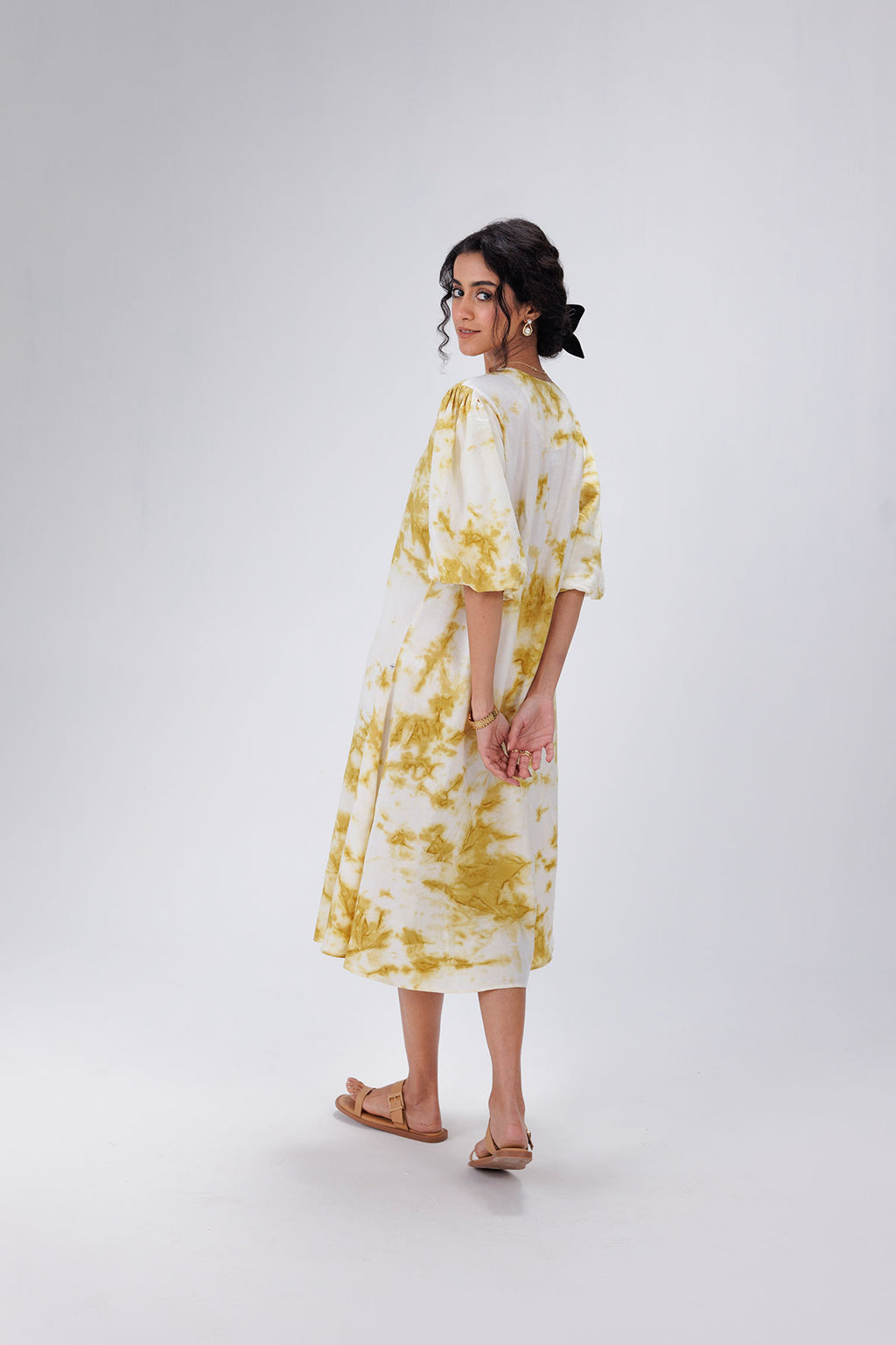 Marble Dyed Hemp Midi Dress - I AM BLVD