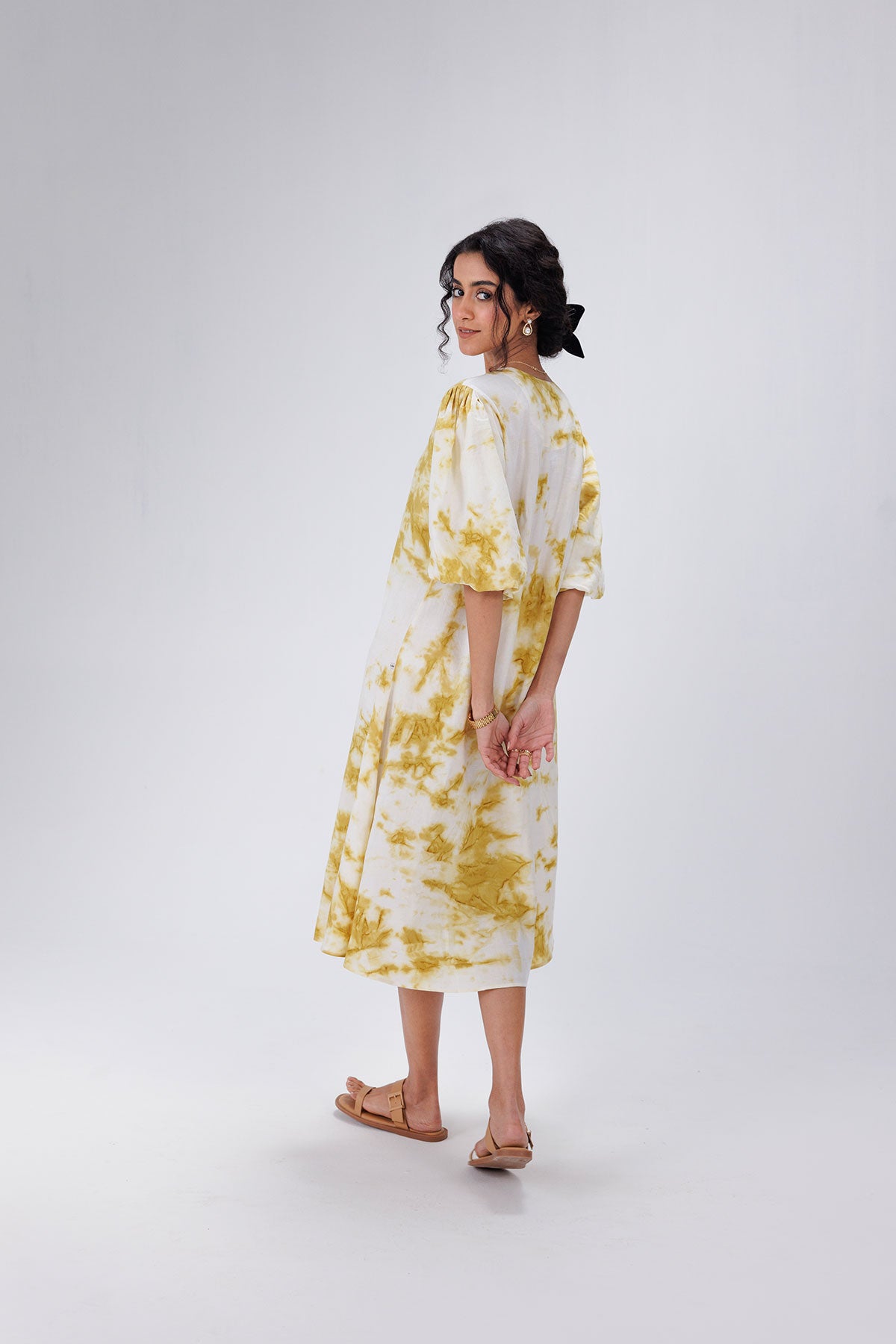 Marble Dyed Hemp Midi Dress - I AM BLVD