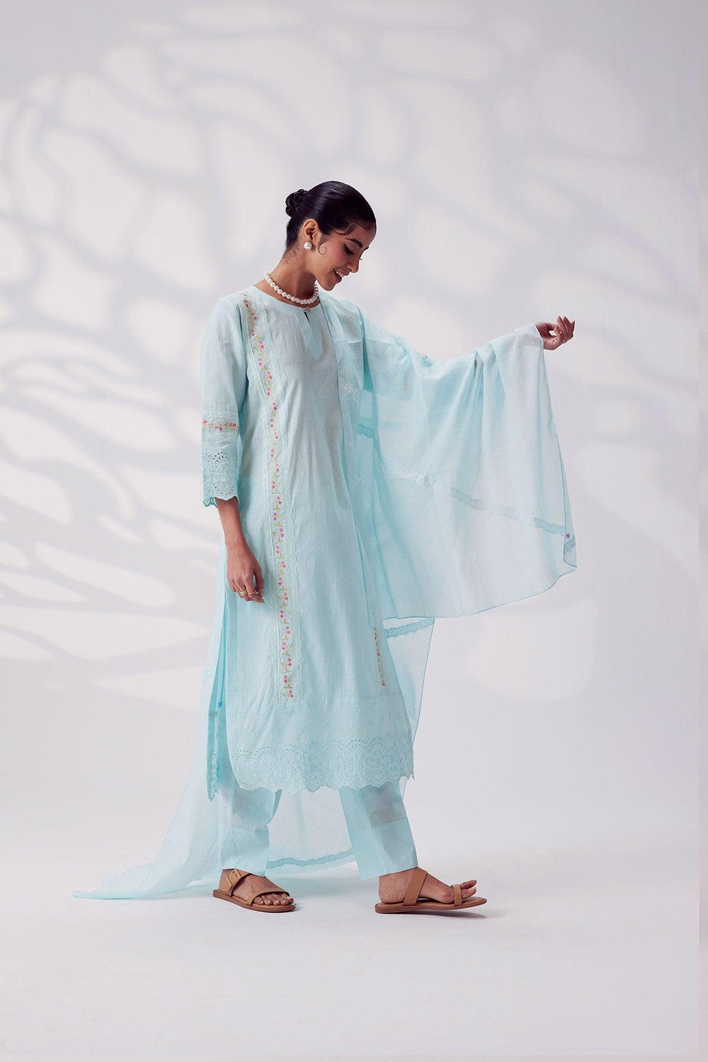 Kashida Embroidered Cotton Salwar - I AM BLVD