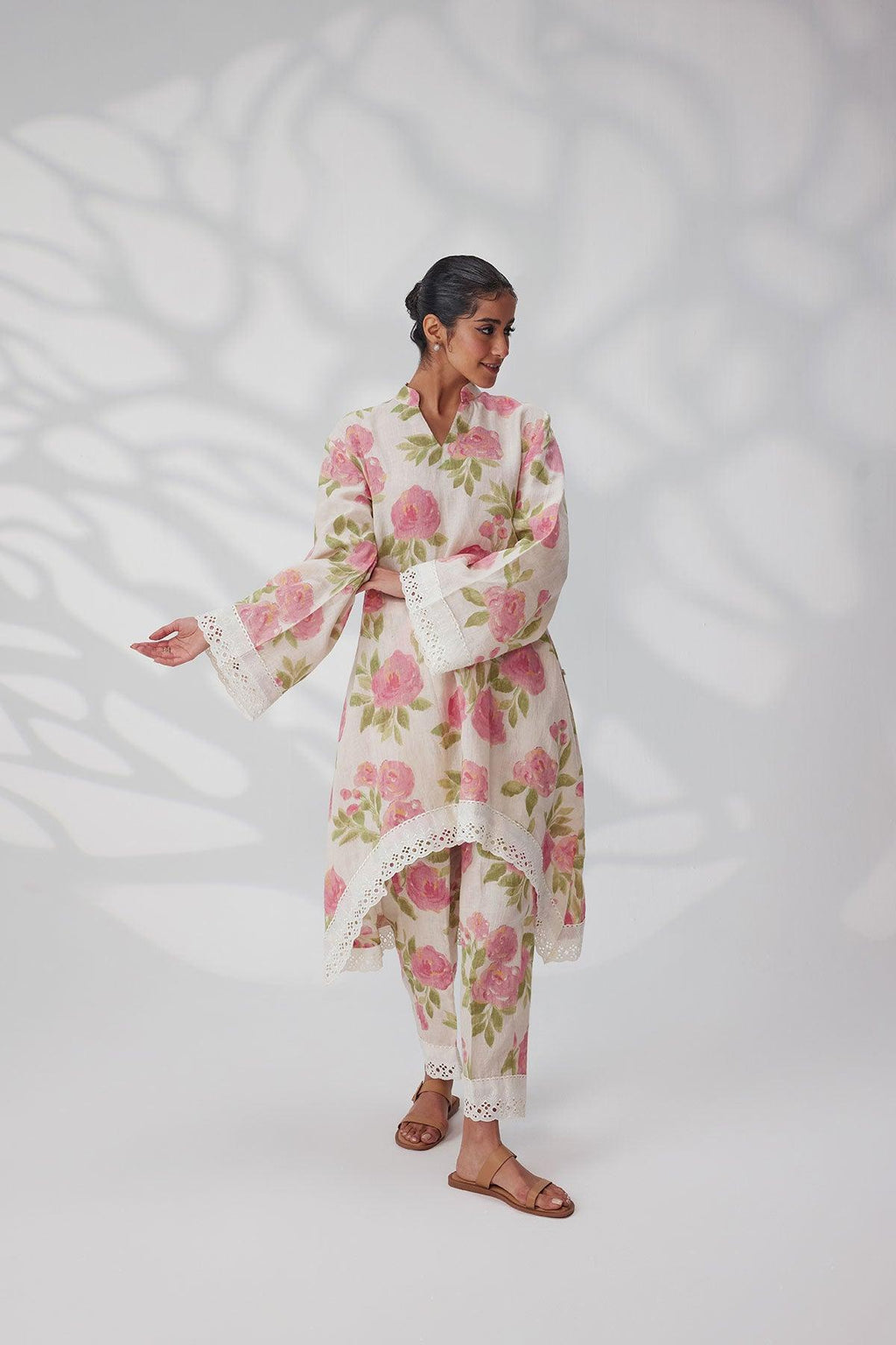 English Rose Linen Co-ord Set - I AM BLVD