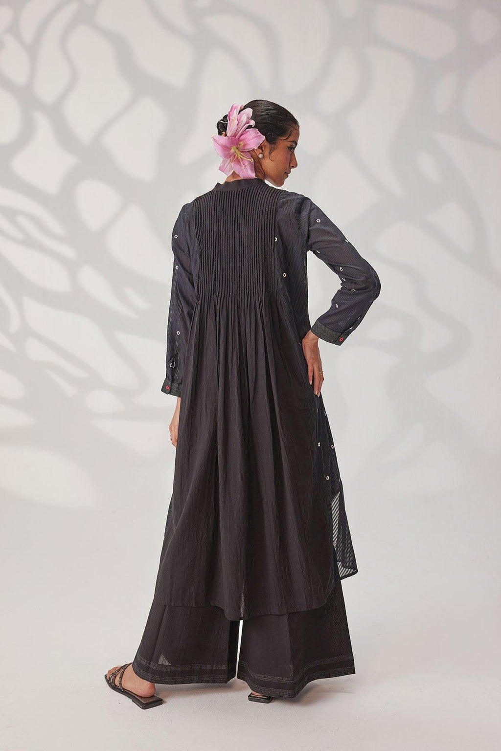Pleated Back Salwar With Wide Pants - I AM BLVD