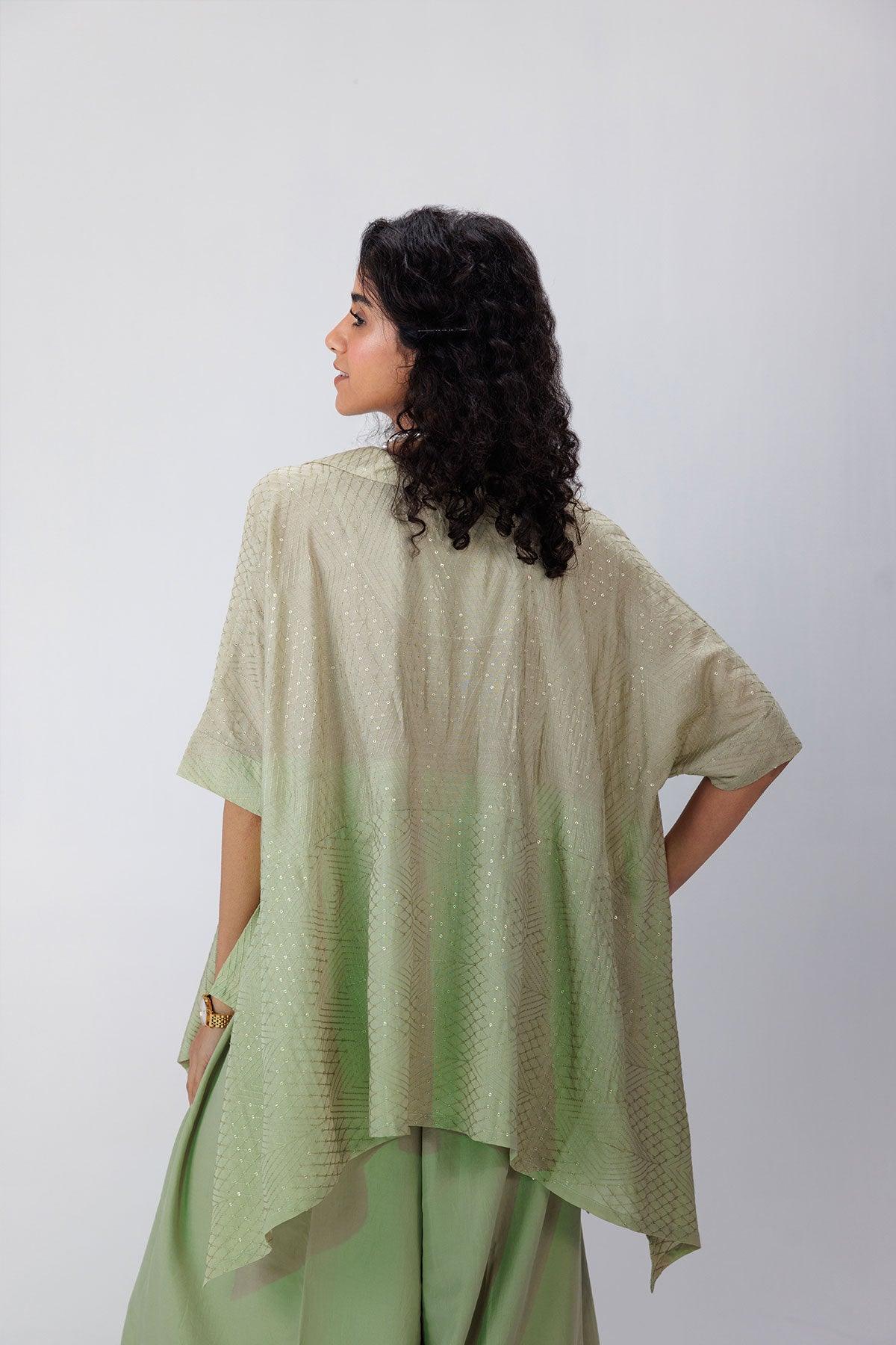 Geometric Cording Satin Shirt - I AM BLVD