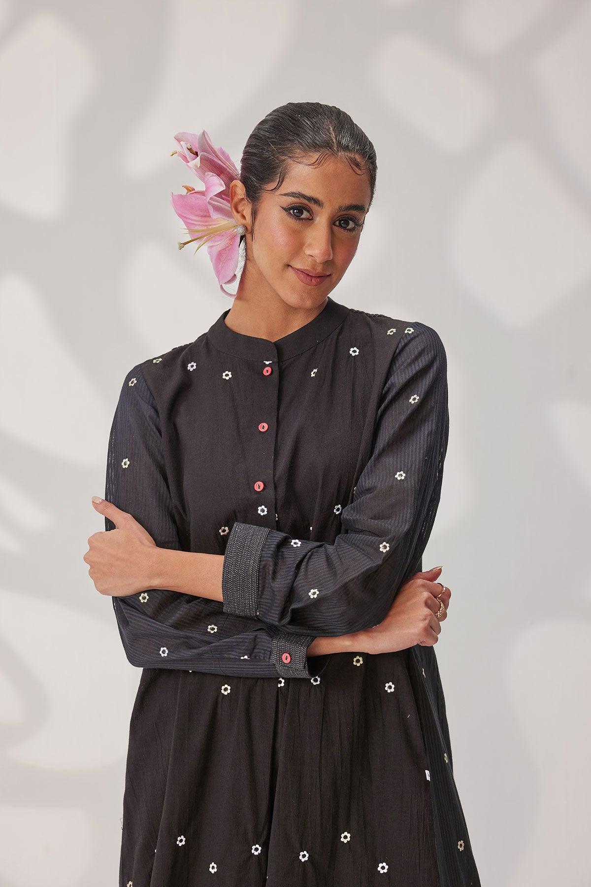 Pleated Back Salwar With Wide Pants - I AM BLVD