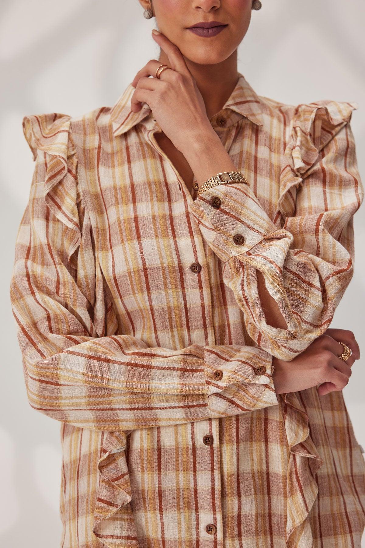 Boho Organic Cotton Ruffle Shirt - I AM BLVD