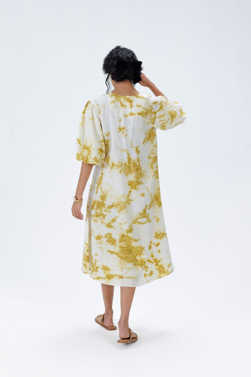 Marble Dyed Hemp Midi Dress - I AM BLVD