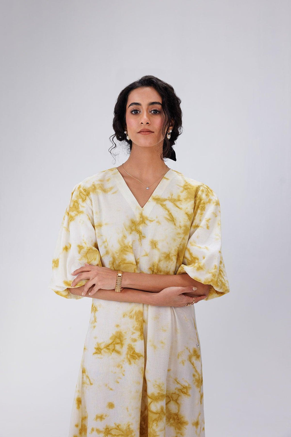 Marble Dyed Hemp Midi Dress - I AM BLVD