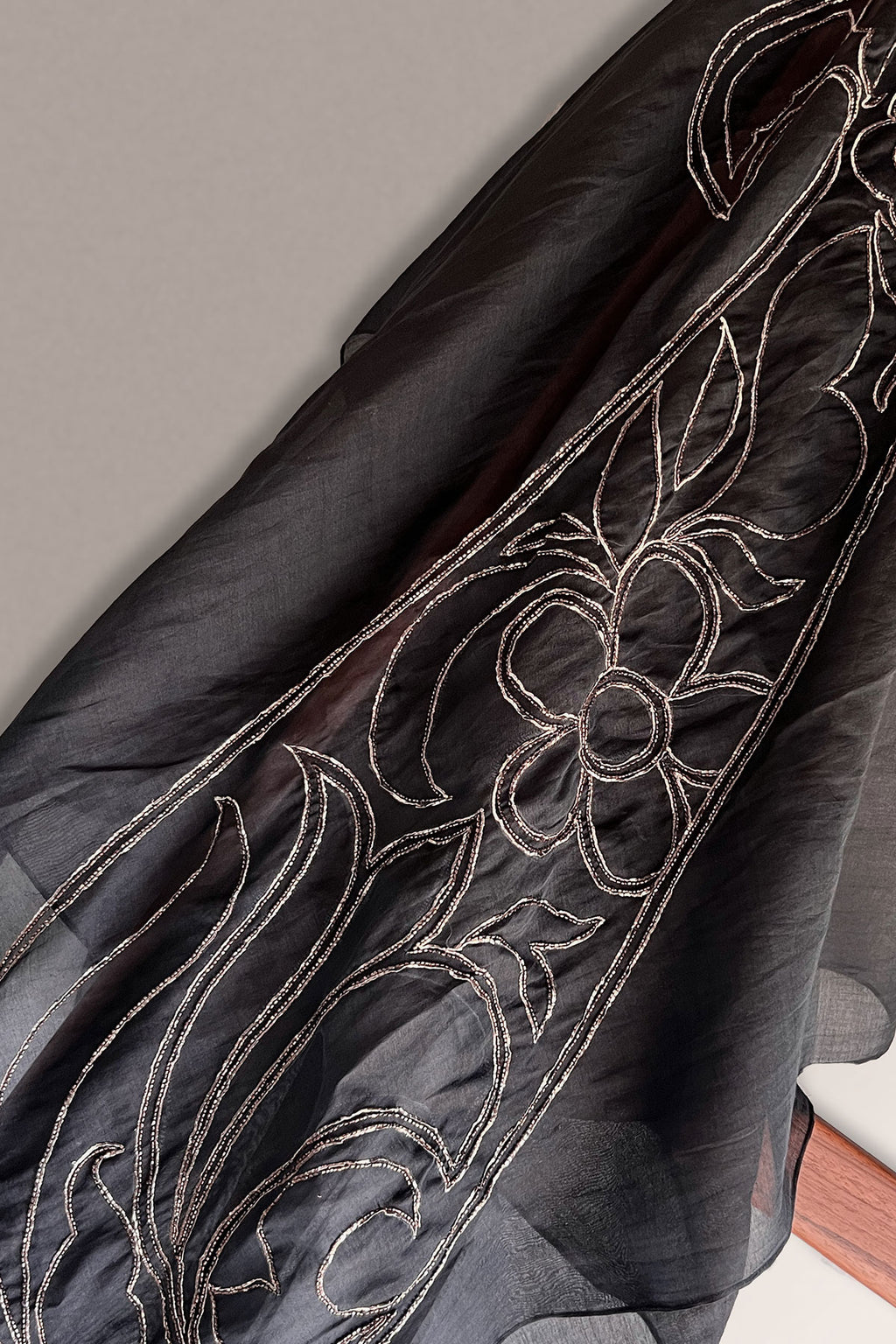 Banarasi Chanderi Black Dupatta - I AM BLVD