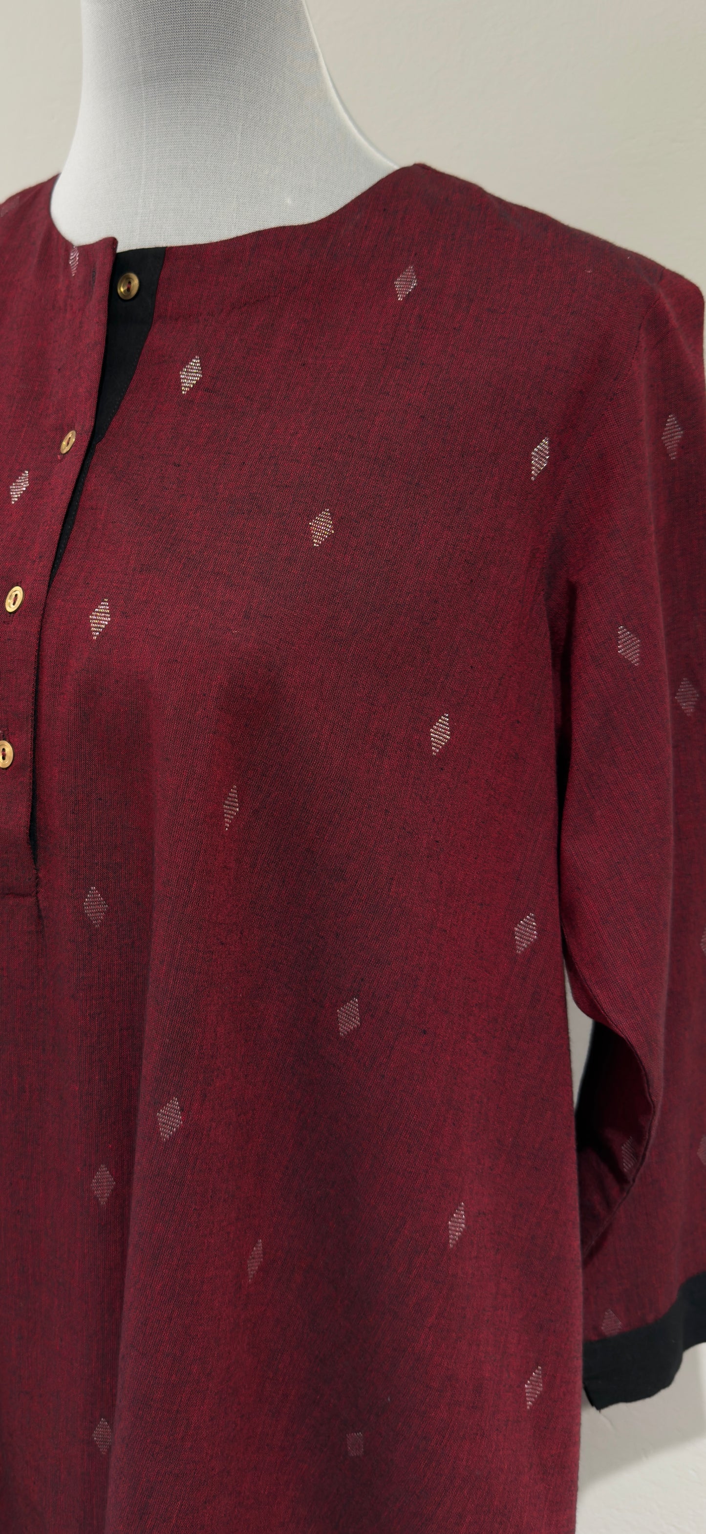 Maroon Jamdani Top