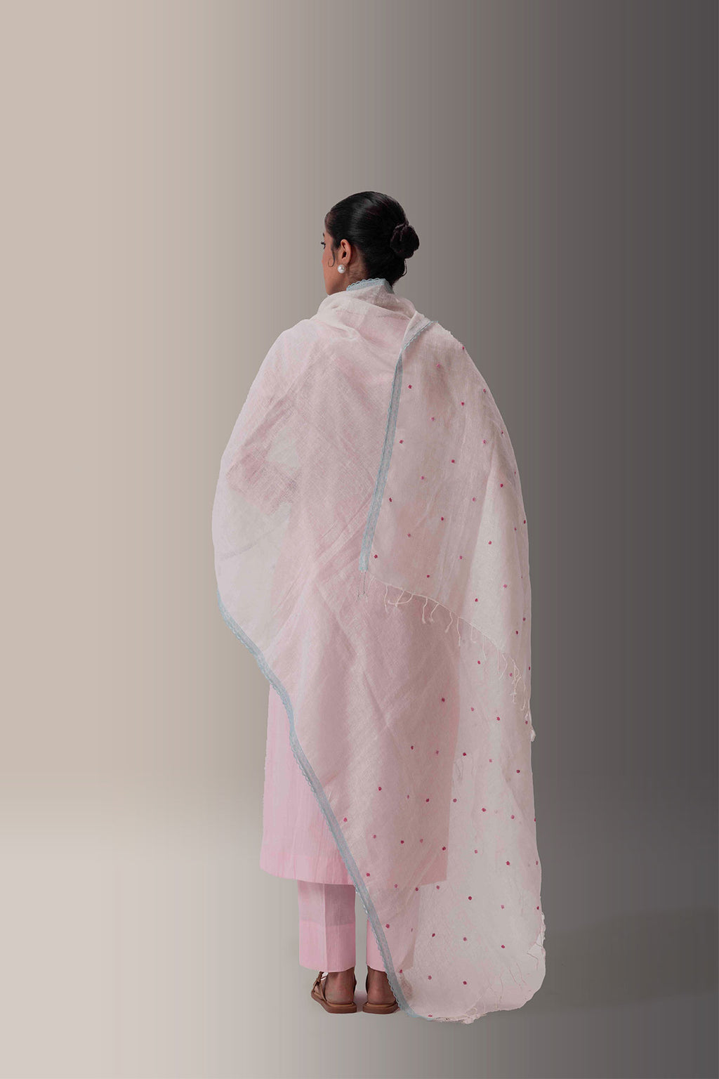 White Linen Dupatta - I AM BLVD