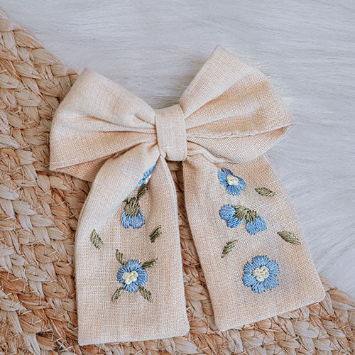 French Barrette Hair Clip - Blue Daisy - I AM BLVD