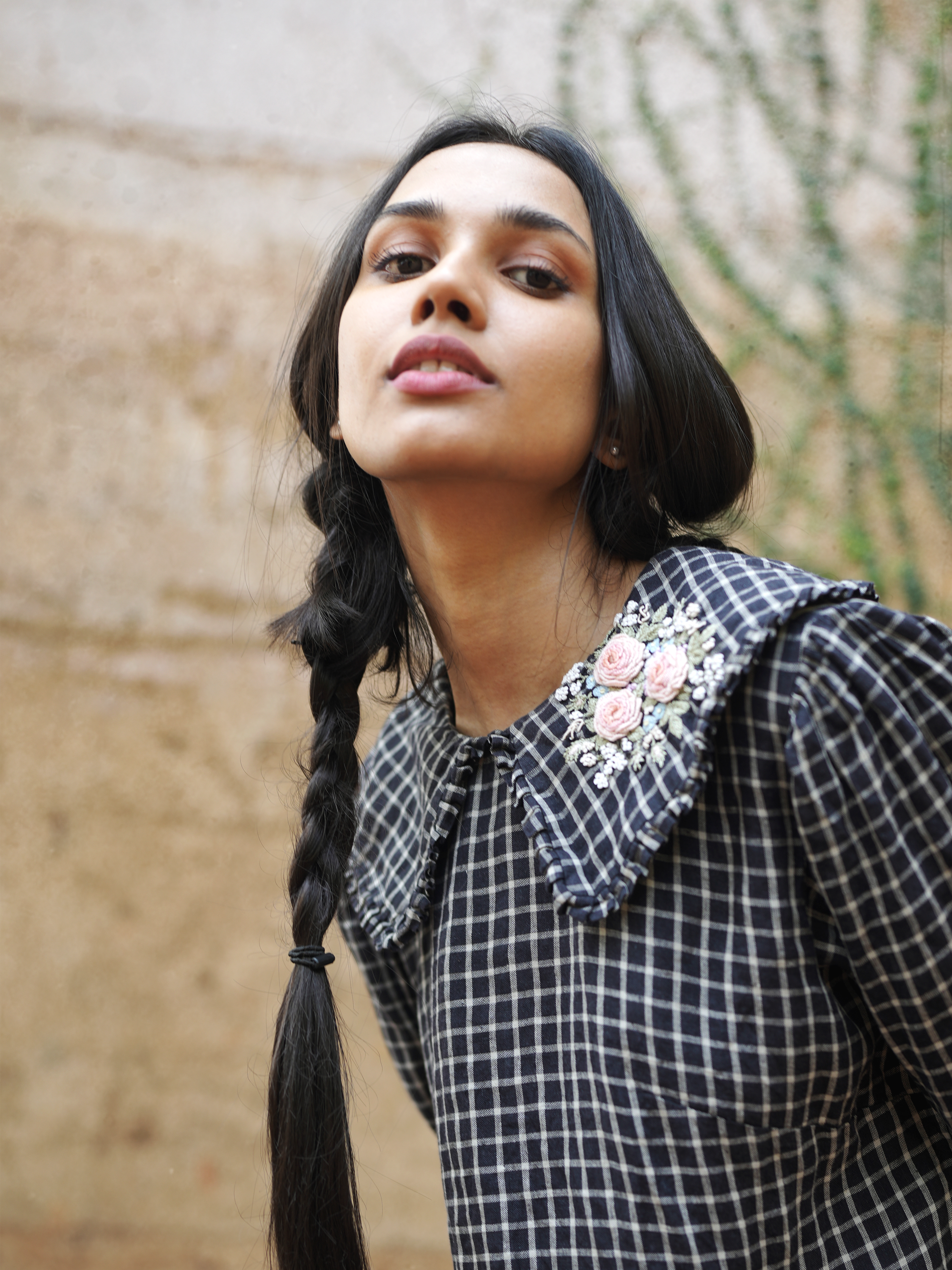 Vintage Collar Linen Mini Dress - I AM BLVD