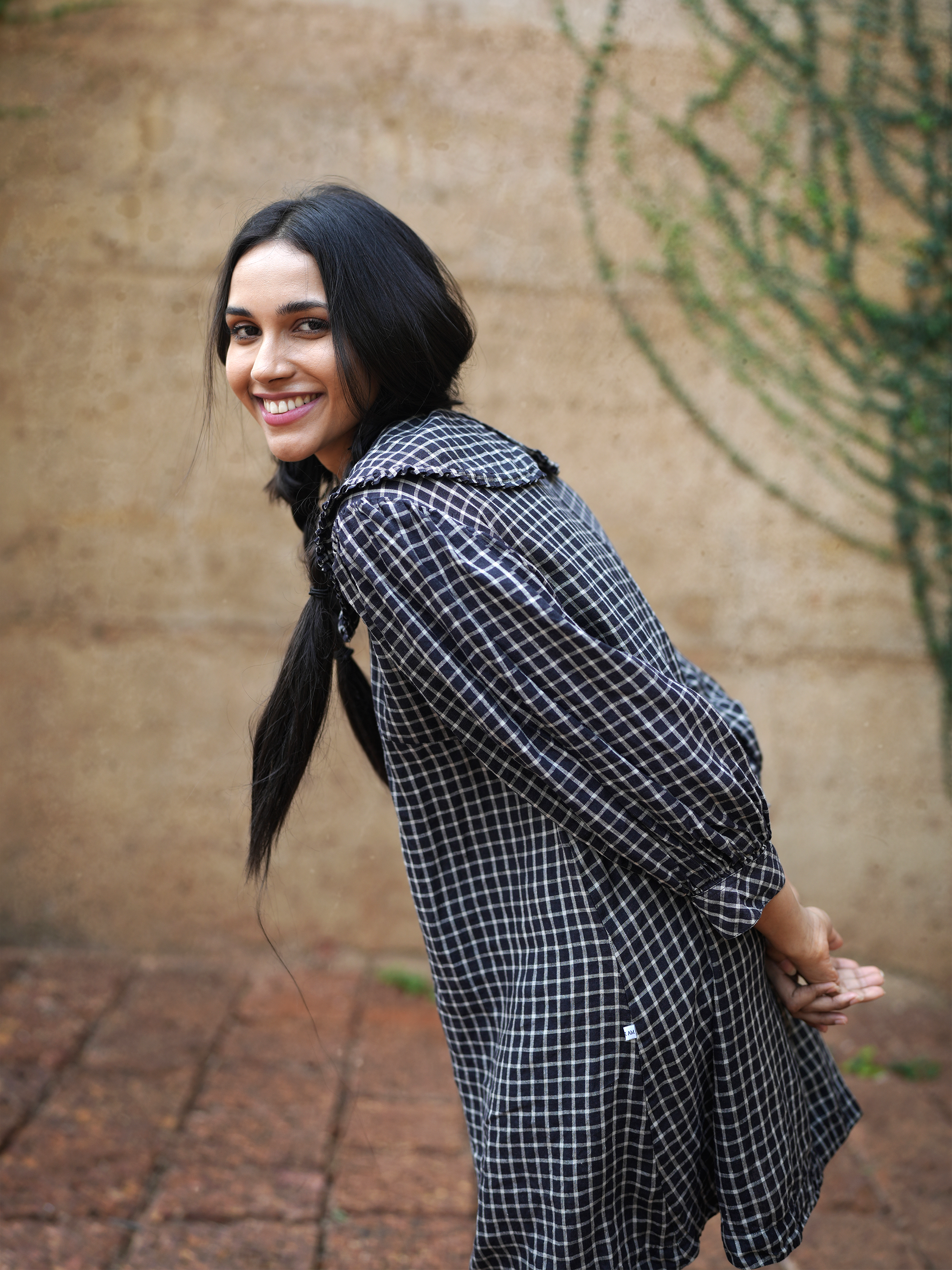 Vintage Collar Linen Mini Dress - I AM BLVD