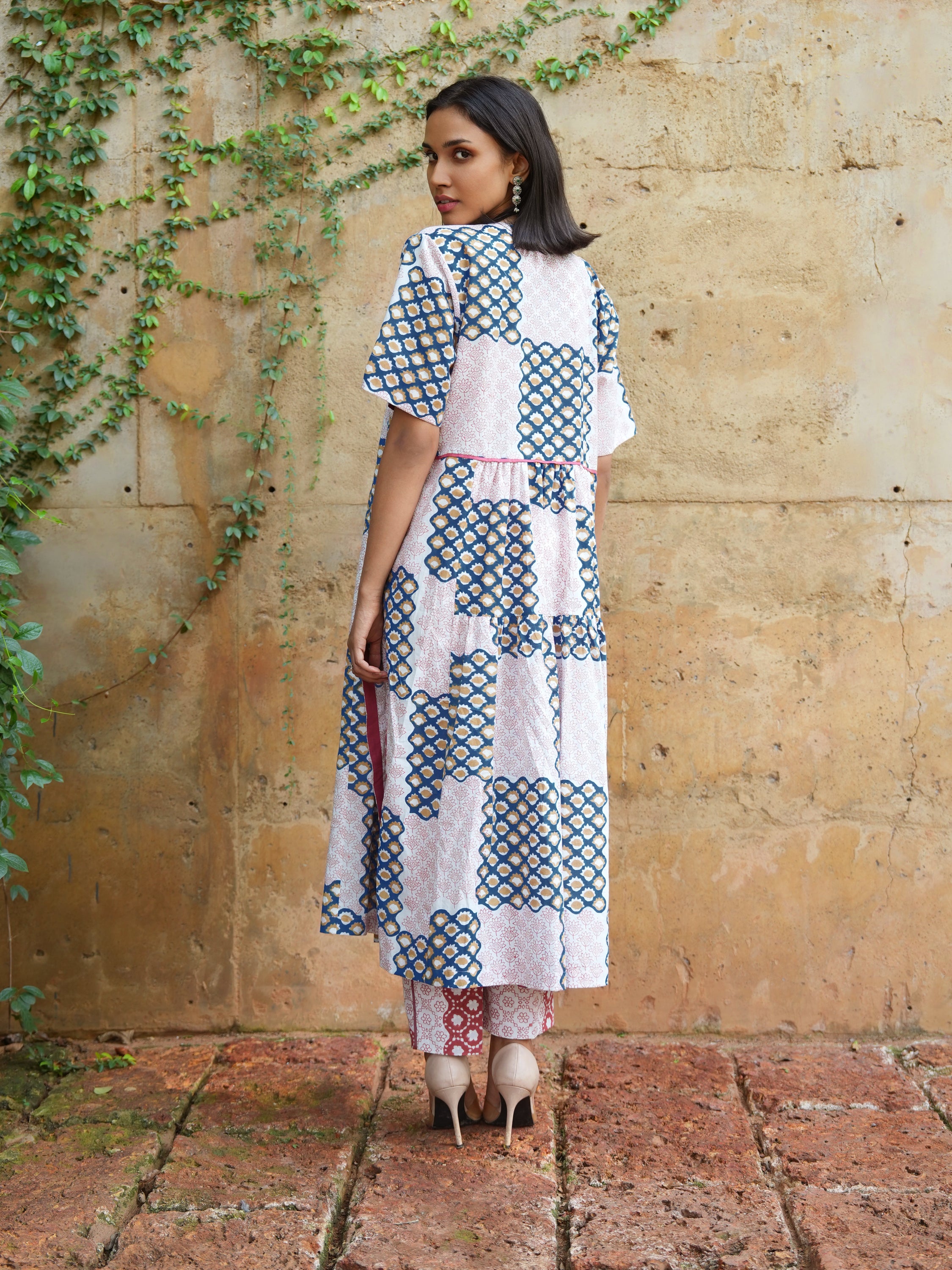 Patchwork Hand Block Print Two-Piece Matching Set - I AM BLVD