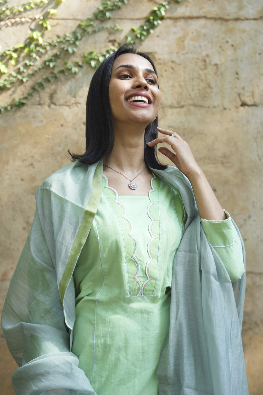 Deep Neck Salwar Suit - I AM BLVD