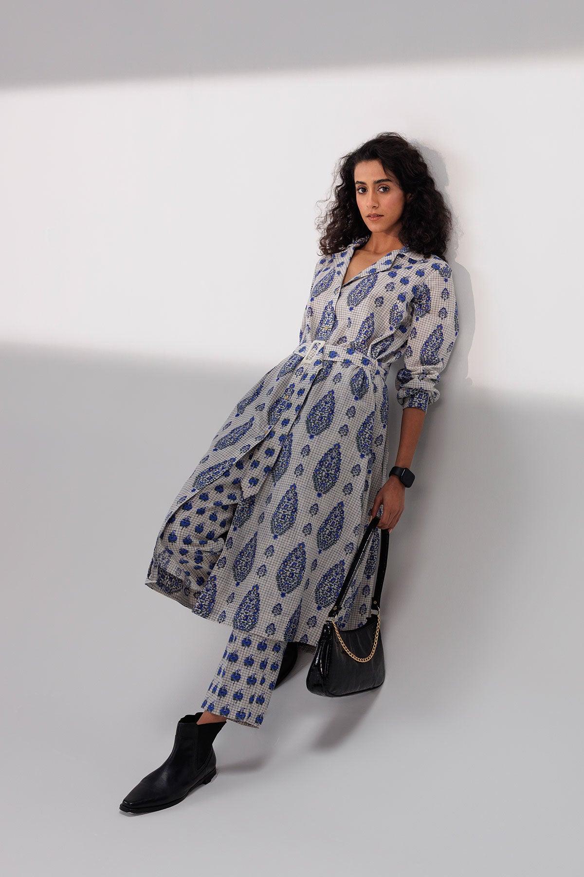 Blue Print Shirt Jacket - I AM BLVD